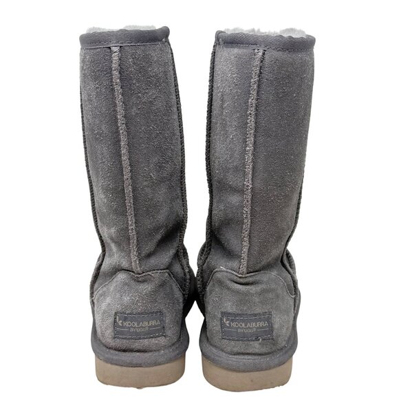 Koolaburra Koola Short By UGG Womens Gray Suede Winter Sheep Fur Boots Boho Sz 5 - Picture 4 of 11